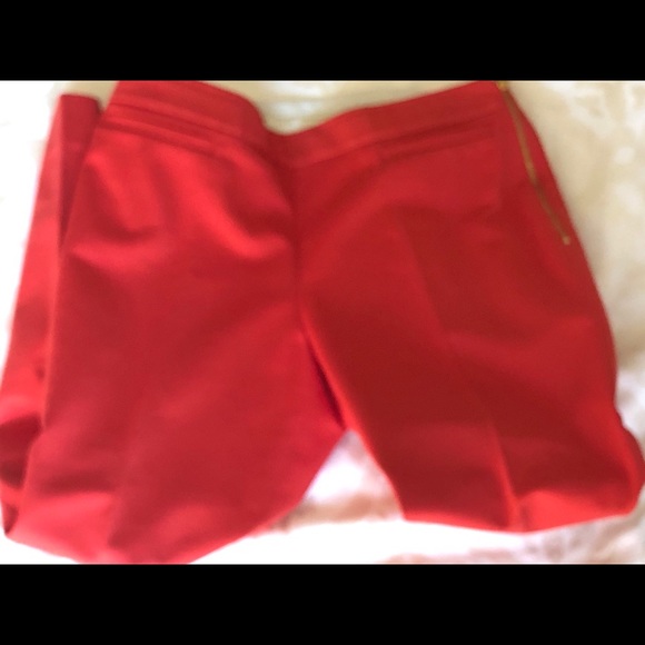 Red Kate Spade Signature Cotton Ankle Pant SZ 6 - Picture 2 of 5